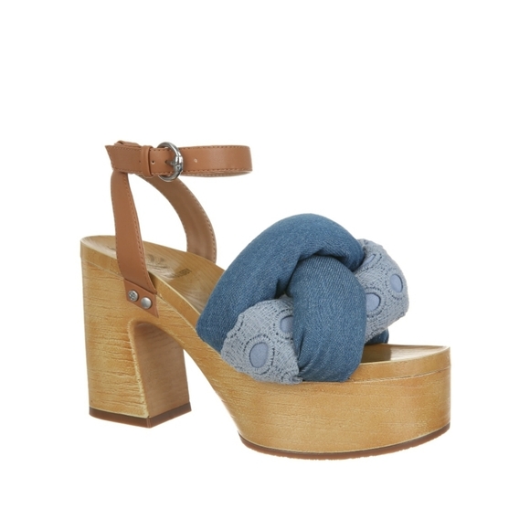 Sam & Libby Women's Cassandra Puffy Platform Sandal,Blue Various Sz - Picture 3 of 9